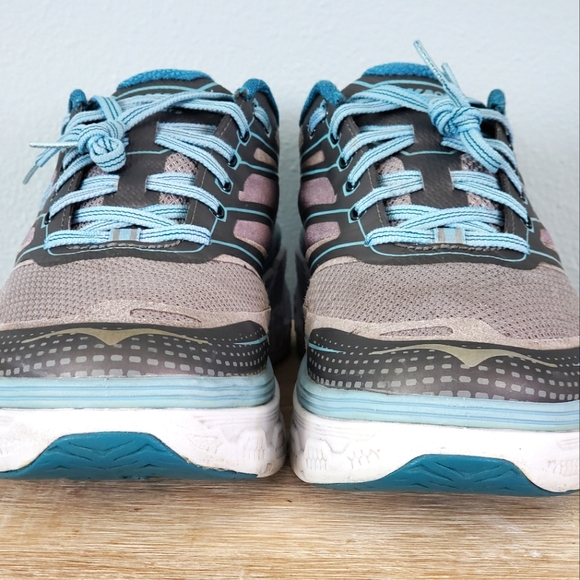 HOKA ONE ONE Women's Conquest 3 Running Shoes (11) Gray, Blue, White - Picture 3 of 7